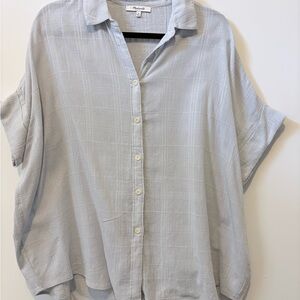 Madewell Pale Blue Short Sleeve Button-Down Shirt